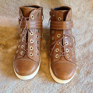 Stuart Weitzman Cyclist Brown Tennis Shoes